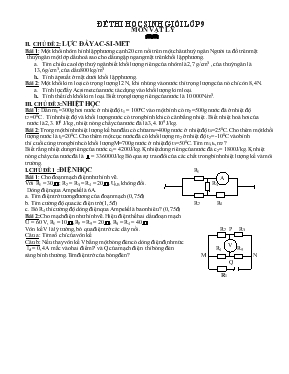 Đề thi học sinh giỏi lớp 9 môn vật lý